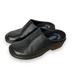 Dr.Scholls Shoes Clogs Womens Black Leather Comfort Slip‎ On Work Office Size 6
